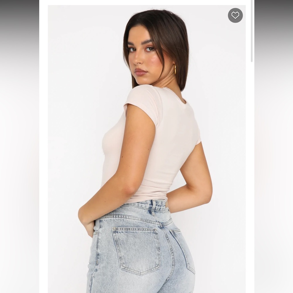 White Fox Too Blessed Tee Nude Small